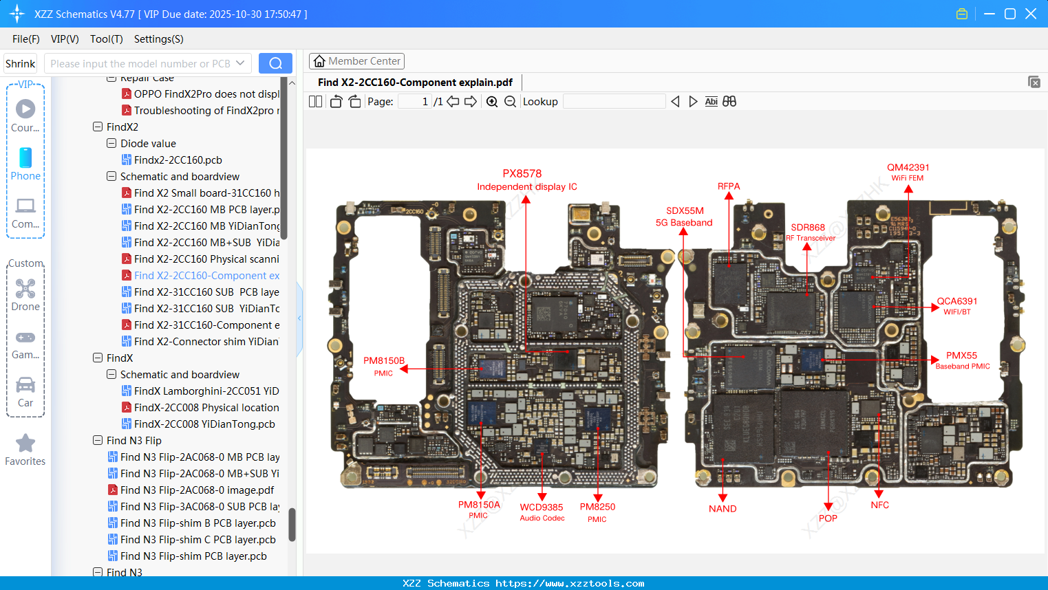 OPPO Find X2-2CC160-Component Explain